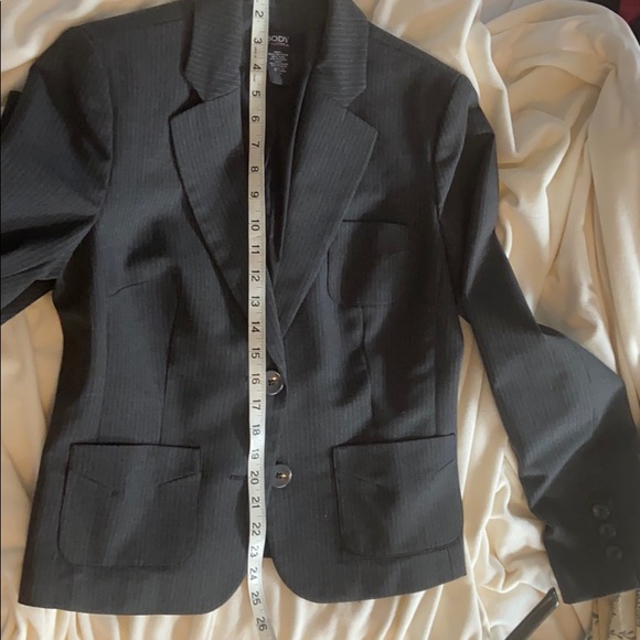 Charcoal pinstripe blazer pants suit wool blend - Picture 8 of 12